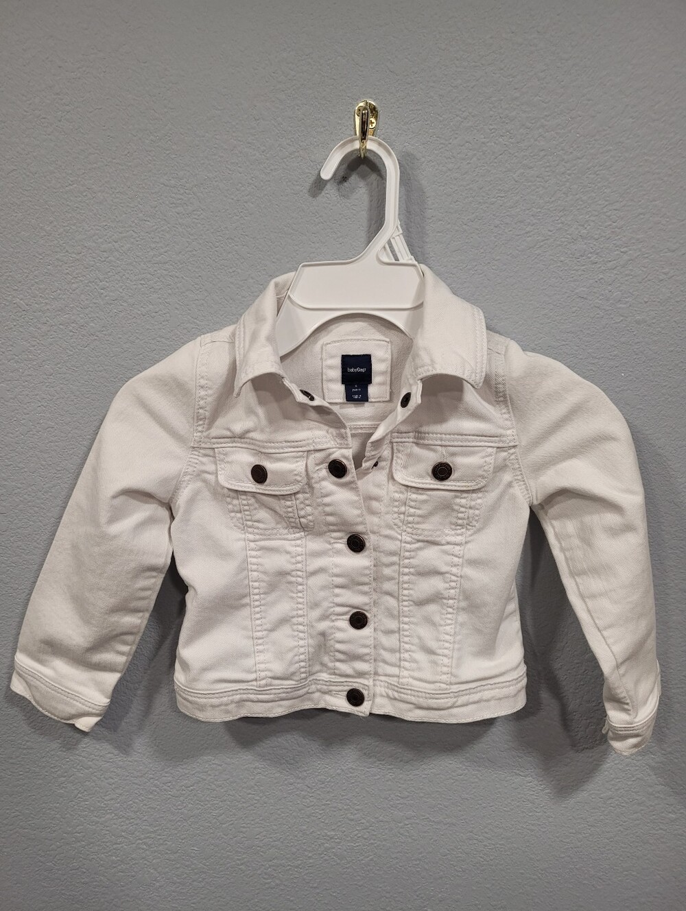 Baby Gap White Denim Snap Jacket 4T